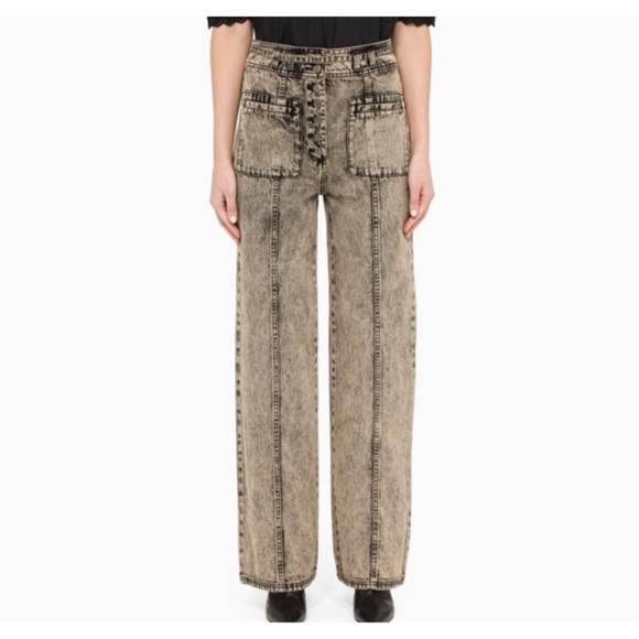 Ulla Johnson Abrams Wide Leg High Rise Jean in Moondust Grey